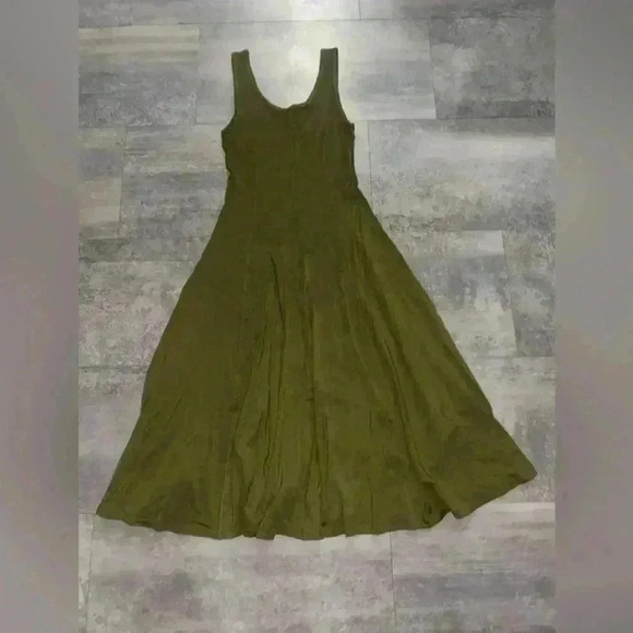 NINETY Percent Woman’s Tencel Single Jersey Paneled Tank Green Dress SZ S - Picture 5 of 11